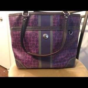 Purple leather Coach purse